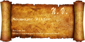 Neumeyer Viktor névjegykártya